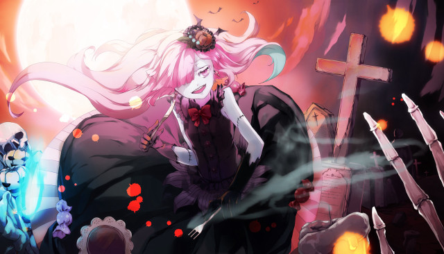 Girl pink hair cross cat free wallpaper - medium preview image