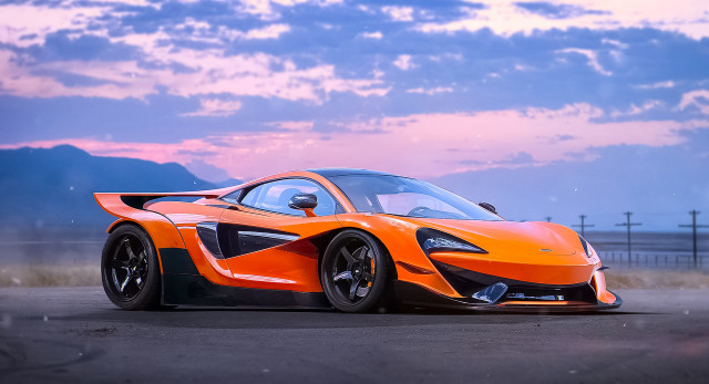 Orange sports car parking lot #9 free wallpaper - medium preview image