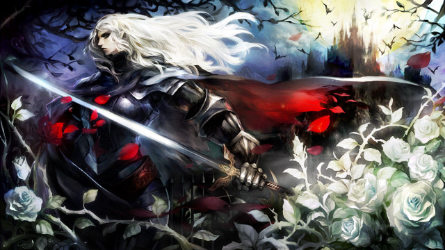 Woman black red outfit sword free wallpaper - medium preview image