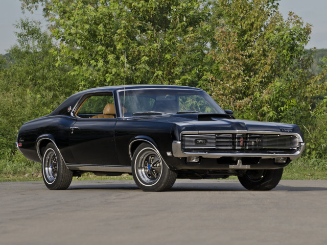Black muscle car parked street free wallpaper - medium preview image