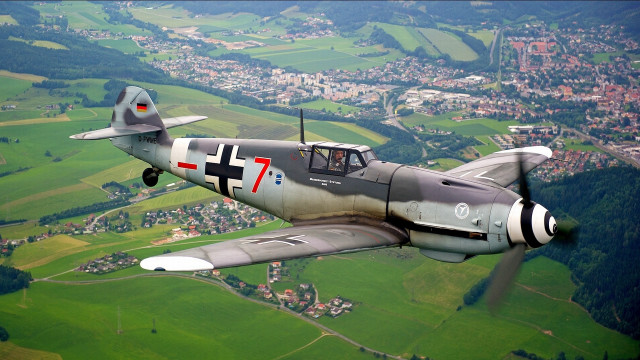 Plane over countryside ei q free wallpaper - medium preview image