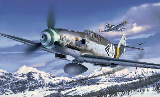 Plane flying mountain range sky free wallpaper - medium preview image