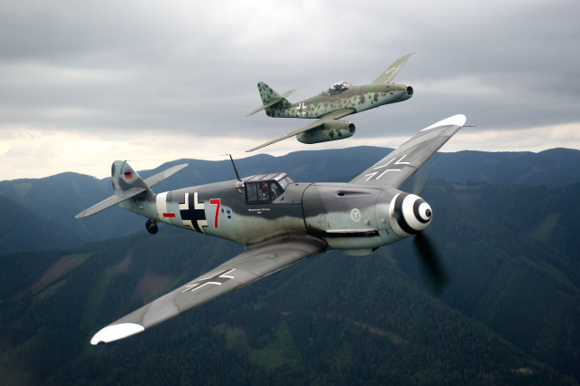 Planes flying sky mountain range #3 free wallpaper - medium preview image
