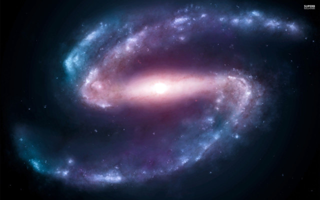 Spiral galaxy bright blue pink #2 free wallpaper - medium preview image