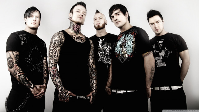 Tattooed men group white wall free wallpaper - medium preview image