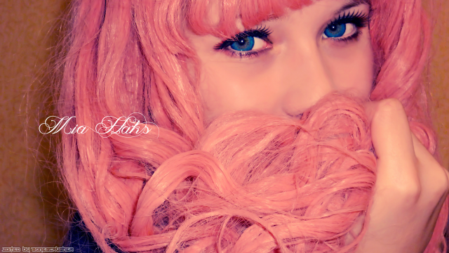 Woman pink hair blue eyes #2 free wallpaper - medium preview image