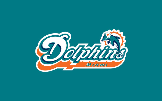 Dolphins logo blue background orange #3 free wallpaper - medium preview image