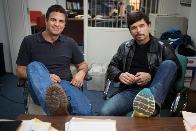 Two men sitting office chairs free wallpaper - medium preview image