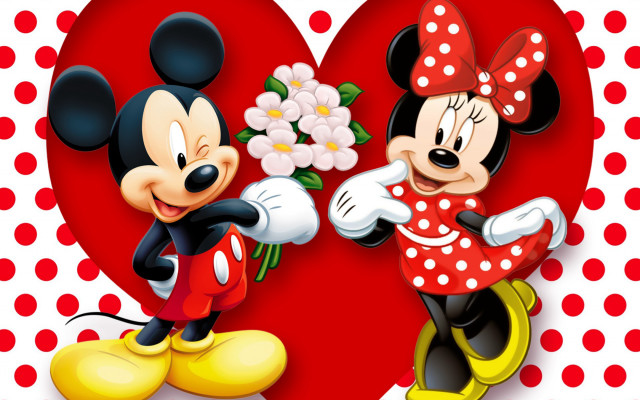 Mickey minnie love polka dots free wallpaper - medium preview image
