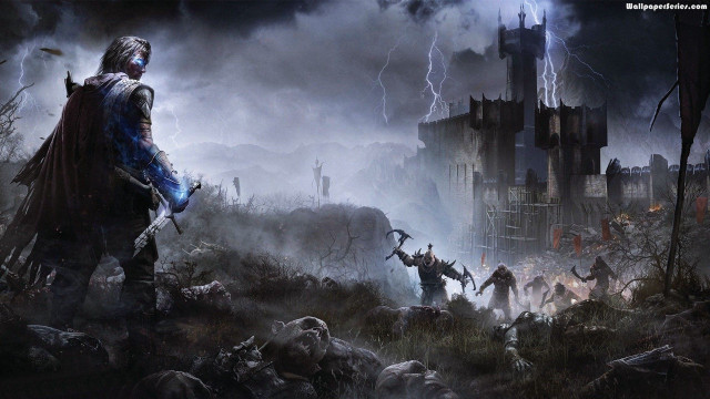 Man dark castle sword in free wallpaper - medium preview image