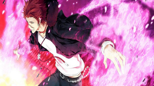 Man black jacket pink flame free wallpaper - medium preview image