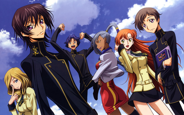 Anime characters group blue sky #13 free wallpaper - medium preview image