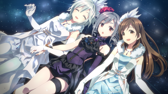 Anime girls space stars blue free wallpaper - medium preview image