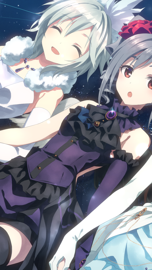 Anime characters bed night sky free wallpaper - medium preview image