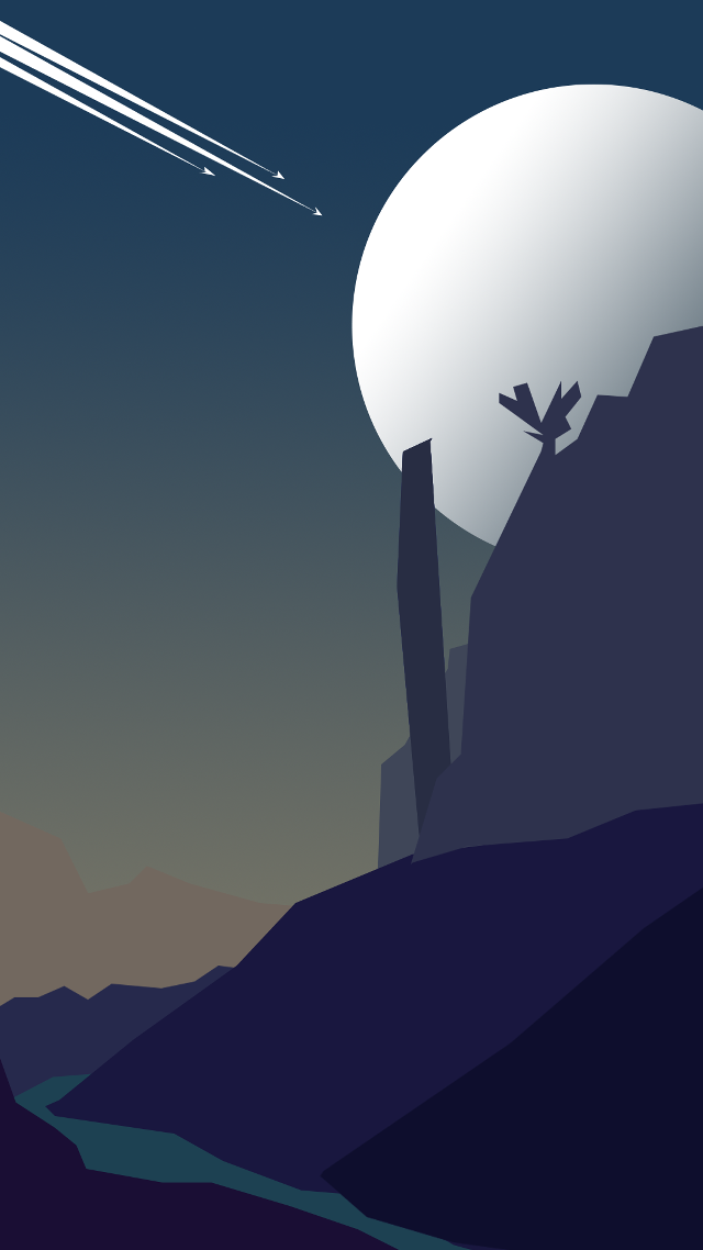 Desert cactus plane moon sky free wallpaper - medium preview image