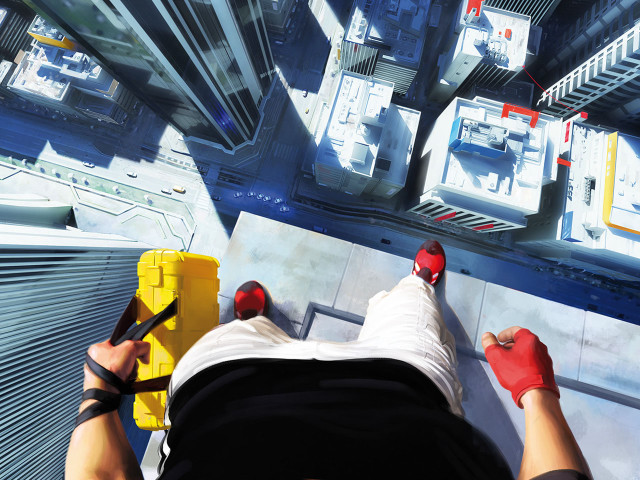 Person standing ledged feet up free wallpaper - medium preview image