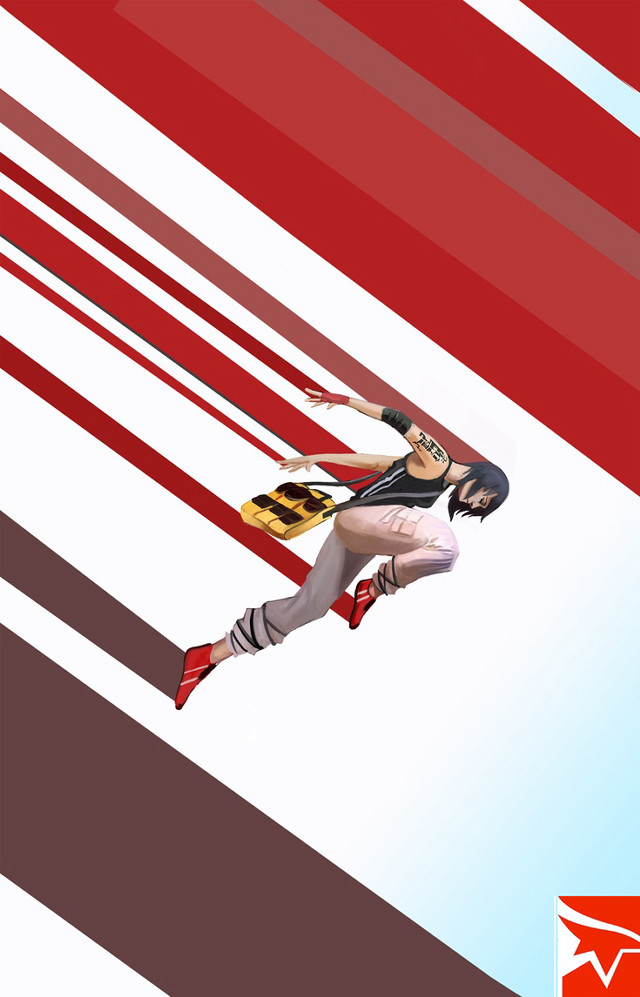 Woman costume flying red white free wallpaper - medium preview image