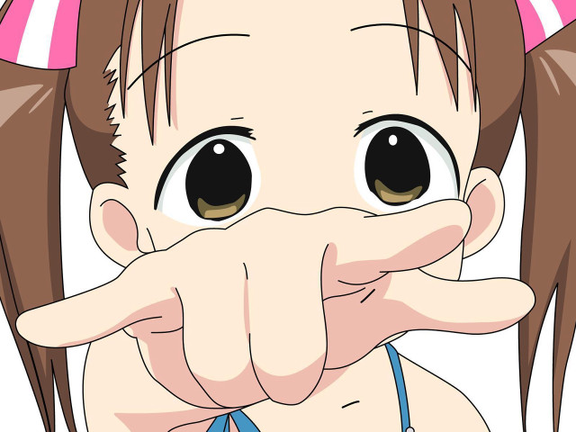 Cartoon girl funny face finger free wallpaper - medium preview image