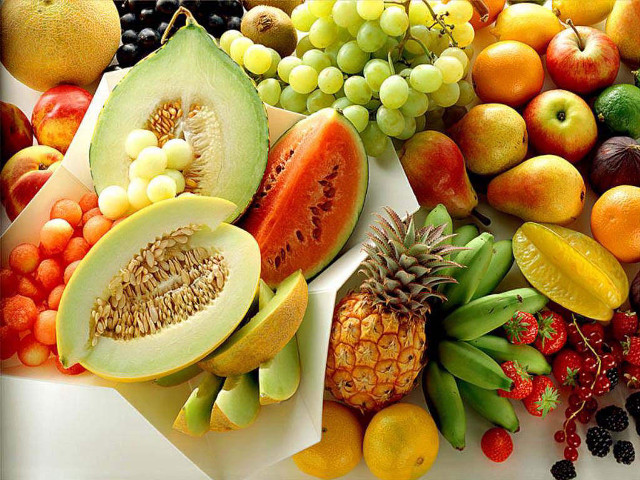 Fruits arranged white surface pineapple free wallpaper - medium preview image