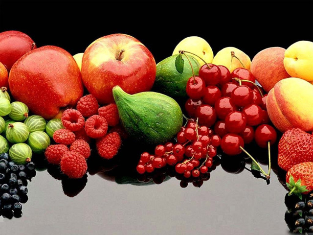 Fruit row black background berries free wallpaper - medium preview image
