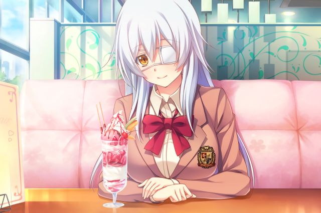 Woman sitting table drink hand free wallpaper - medium preview image