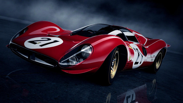 Red race car dark room #2 free wallpaper - medium preview image