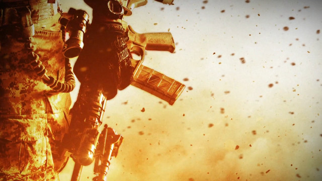 Man holding gun sky background free wallpaper - medium preview image