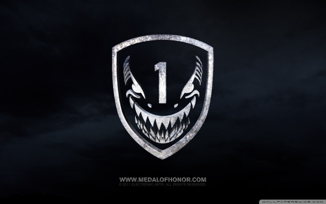 Demon face gaming logo dark free wallpaper - medium preview image