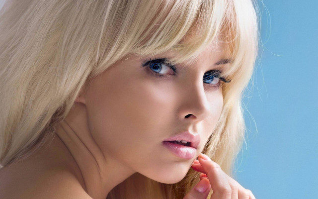 Blonde haired blue eyed figurative free wallpaper - medium preview image