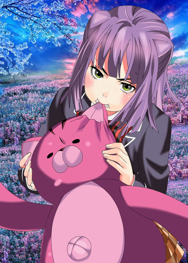 Girl pinkteddyflower skytrees urban cherry free wallpaper - medium preview image