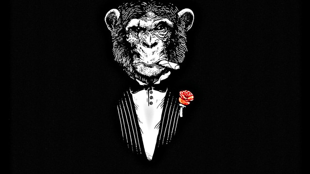Monkey tuxedo cigarette bowtie rose free wallpaper - medium preview image