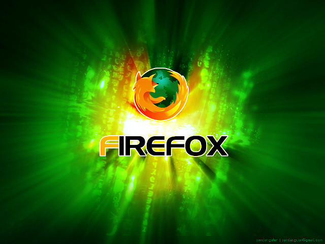 Green yellow firefox logo black free wallpaper - medium preview image
