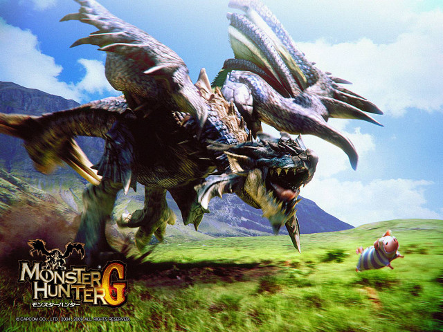 Monster hunter attacking cow field free wallpaper - medium preview image