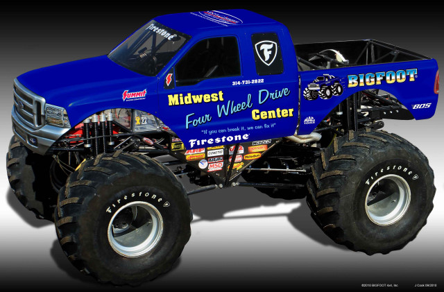 Monster truck blue big tires free wallpaper - medium preview image