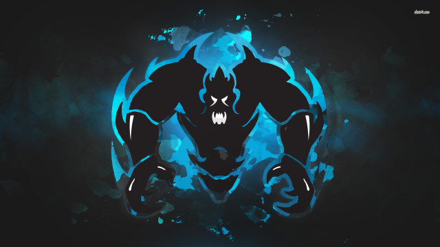 Black blue demon large fangs free wallpaper - medium preview image