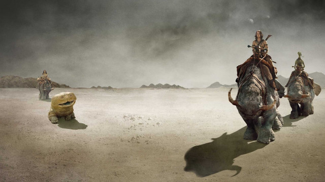 Elephants desert people riding group free wallpaper - medium preview image