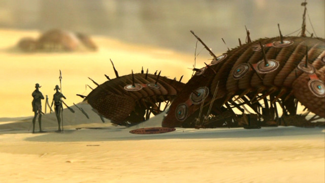 Group people giant fish desert free wallpaper - medium preview image