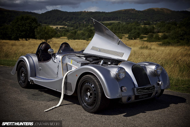 Silver car hood open road free wallpaper - medium preview image