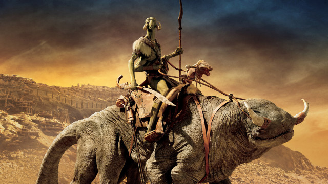 Man elephant riding woman rock free wallpaper - medium preview image