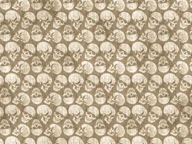 Skulls brown background faded pattern free wallpaper - medium preview image