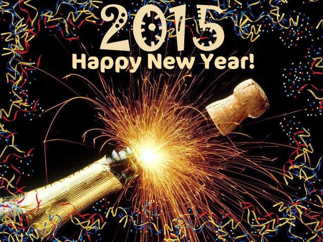 Champagne poured firework confetti streamers free wallpaper - medium preview image