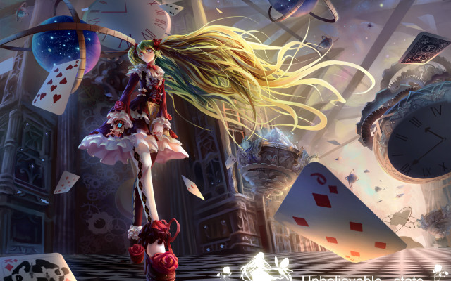 Girl dress checkered floor clock free wallpaper - medium preview image