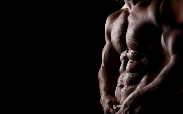Muscular man dark pose shirtless free wallpaper - medium preview image