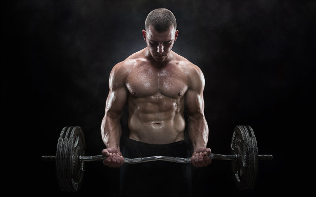 Man barbell black background dark free wallpaper - medium preview image