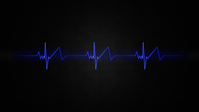 Blue heartbeat black background line free wallpaper - medium preview image
