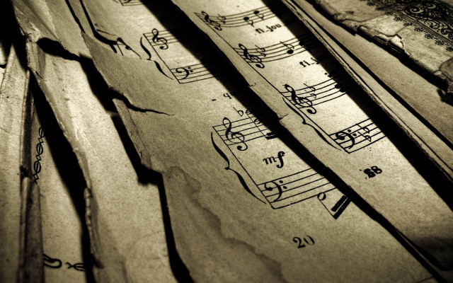 Musical notes paper pen close free wallpaper - medium preview image