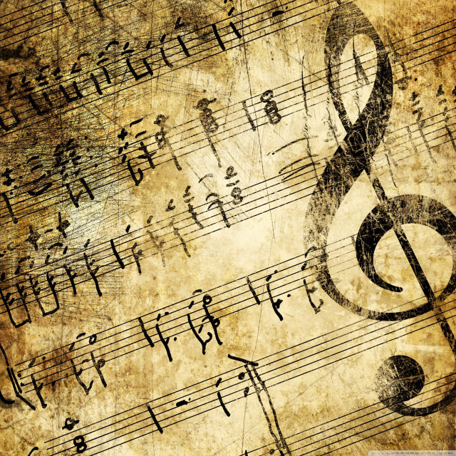 Musical background notes symbols pattern free wallpaper - medium preview image
