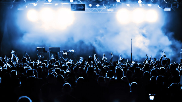 Crowd stage lights microphone performance free wallpaper - medium preview image