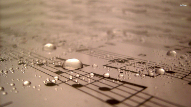 Music sheet water droplets treble free wallpaper - medium preview image