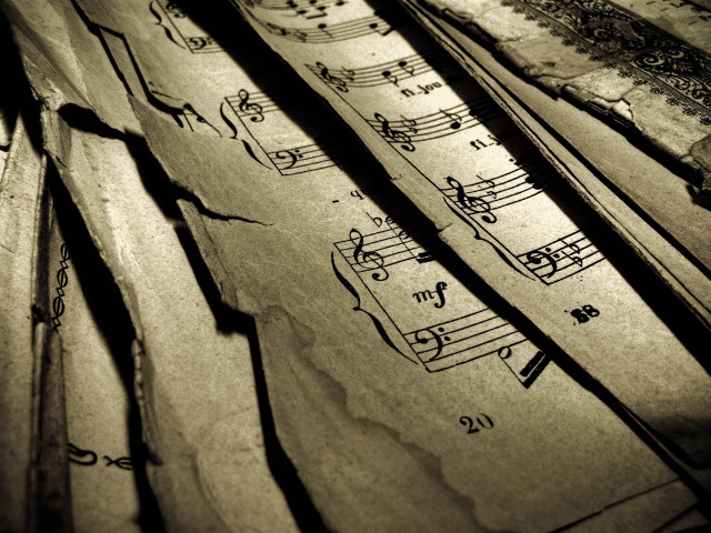 Musical notes pen fluxus baroque free wallpaper - medium preview image